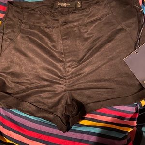Boom Boom Black Suede Shorts - New